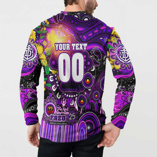 Personalised NAIDOC Week 2025 Freo Football Button Sweatshirt Aboriginal Dot Painting