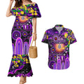 Personalised NAIDOC Week 2025 Freo Football Couples Matching Mermaid Dress and Hawaiian Shirt Aboriginal Dot Painting