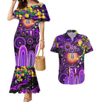 Personalised NAIDOC Week 2025 Freo Football Couples Matching Mermaid Dress and Hawaiian Shirt Aboriginal Dot Painting