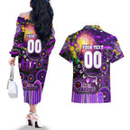 Personalised NAIDOC Week 2025 Freo Football Couples Matching Off The Shoulder Long Sleeve Dress and Hawaiian Shirt Aboriginal Dot Painting