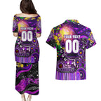 Personalised NAIDOC Week 2025 Freo Football Couples Matching Puletasi and Hawaiian Shirt Aboriginal Dot Painting