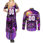 Personalised NAIDOC Week 2025 Freo Football Couples Matching Summer Maxi Dress and Long Sleeve Button Shirt Aboriginal Dot Painting