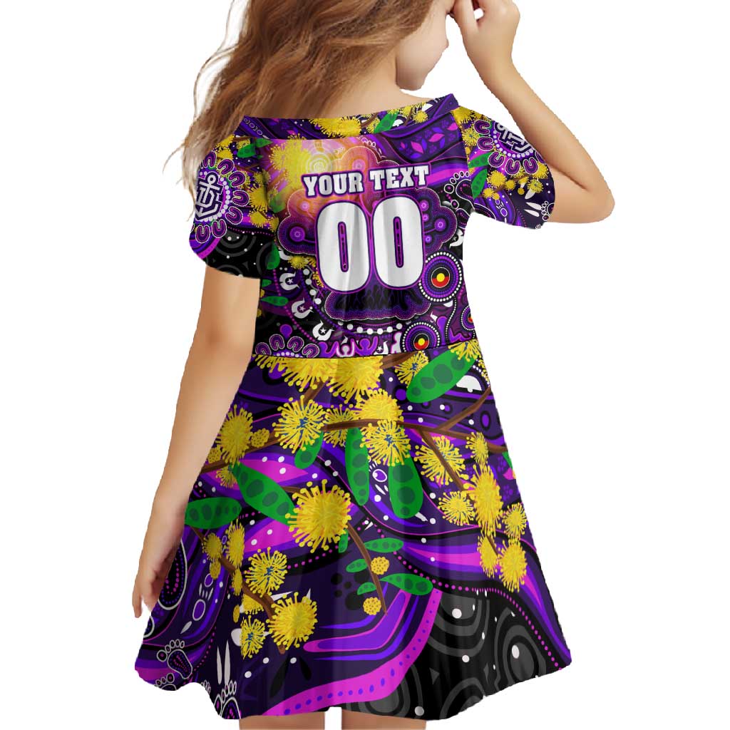 Personalised NAIDOC Week 2025 Freo Football Family Matching Long Sleeve Bodycon Dress and Hawaiian Shirt Aboriginal Dot Painting
