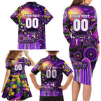 Personalised NAIDOC Week 2025 Freo Football Family Matching Long Sleeve Bodycon Dress and Hawaiian Shirt Aboriginal Dot Painting