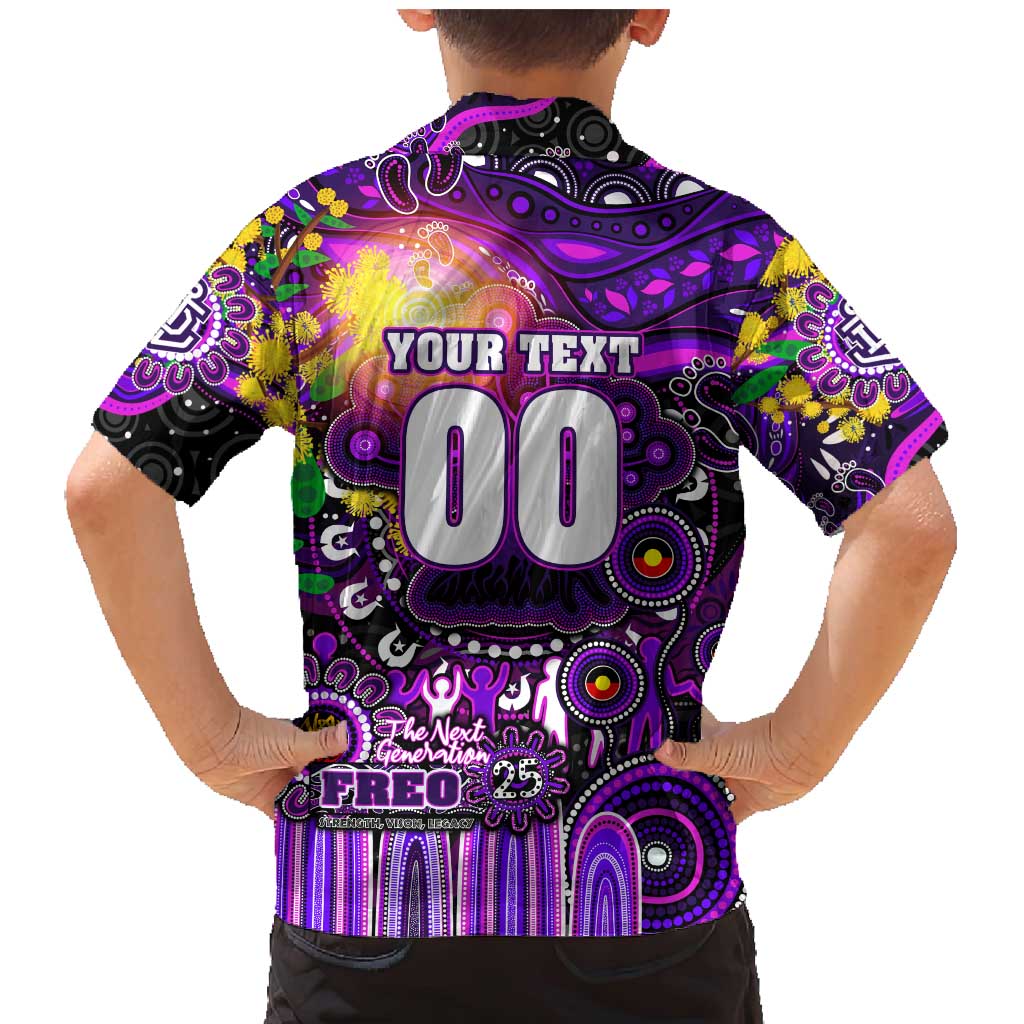 Personalised NAIDOC Week 2025 Freo Football Family Matching Mermaid Dress and Hawaiian Shirt Aboriginal Dot Painting