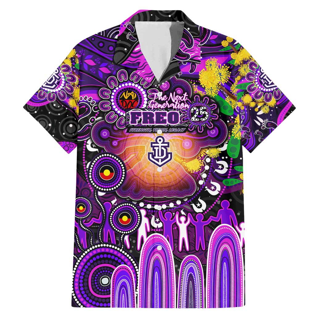 Personalised NAIDOC Week 2025 Freo Football Family Matching Mermaid Dress and Hawaiian Shirt Aboriginal Dot Painting
