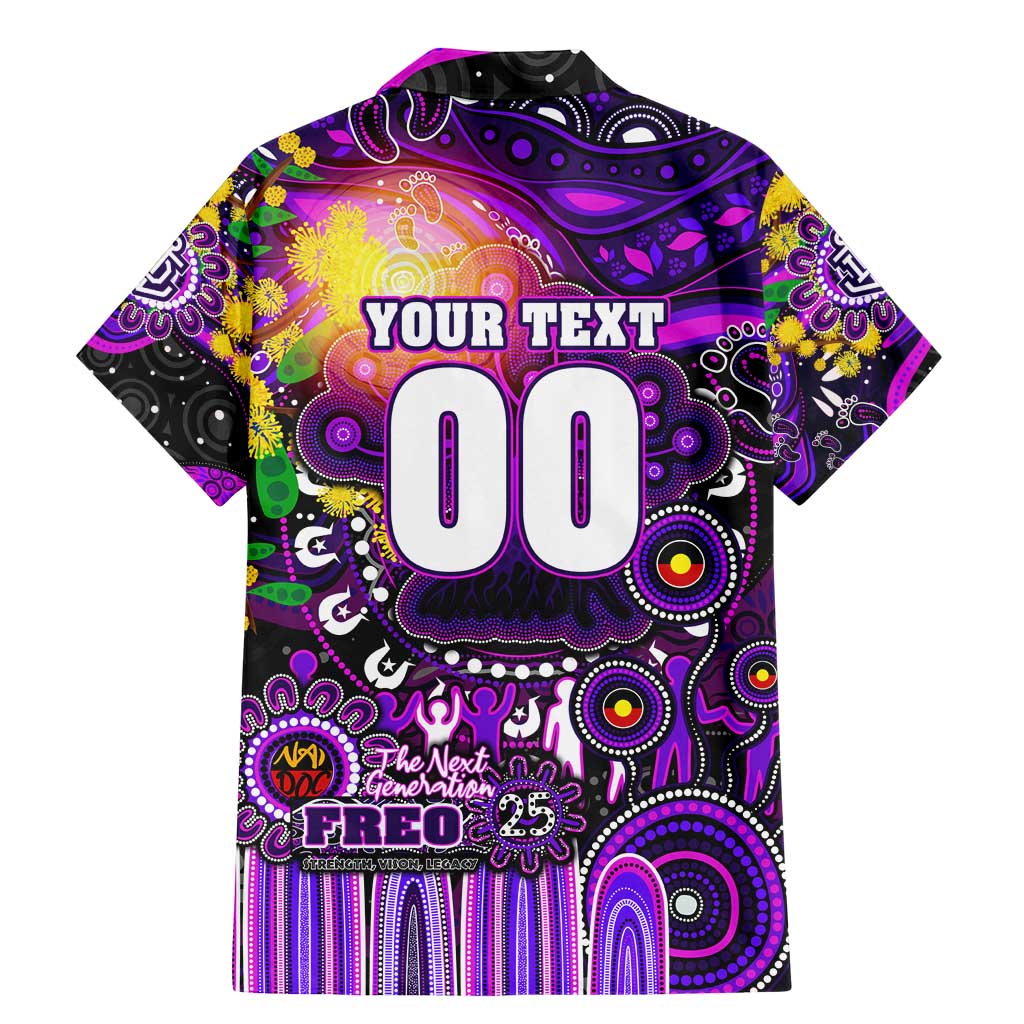 Personalised NAIDOC Week 2025 Freo Football Family Matching Mermaid Dress and Hawaiian Shirt Aboriginal Dot Painting
