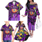 Personalised NAIDOC Week 2025 Freo Football Family Matching Off The Shoulder Long Sleeve Dress and Hawaiian Shirt Aboriginal Dot Painting