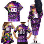 Personalised NAIDOC Week 2025 Freo Football Family Matching Off The Shoulder Long Sleeve Dress and Hawaiian Shirt Aboriginal Dot Painting