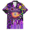 Personalised NAIDOC Week 2025 Freo Football Family Matching Off The Shoulder Long Sleeve Dress and Hawaiian Shirt Aboriginal Dot Painting