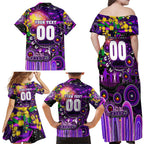 Personalised NAIDOC Week 2025 Freo Football Family Matching Off Shoulder Maxi Dress and Hawaiian Shirt Aboriginal Dot Painting