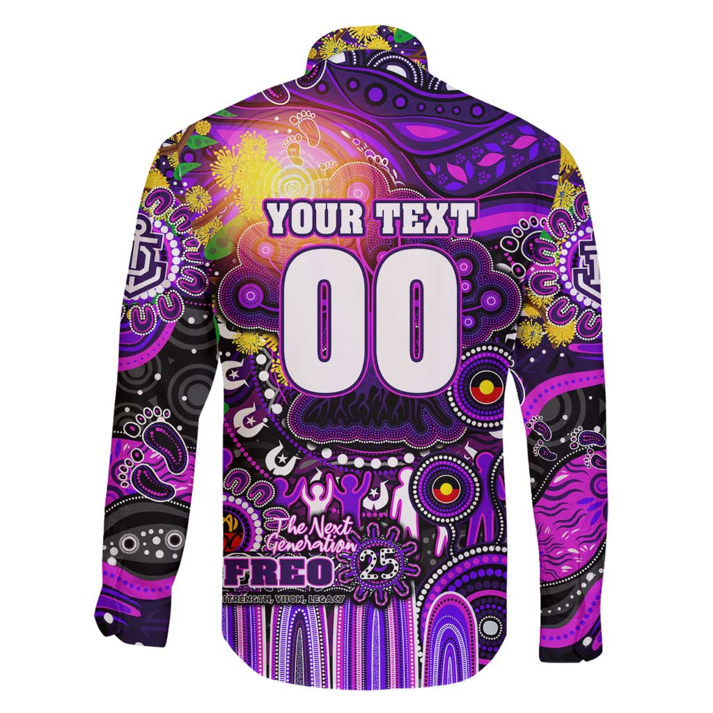 Personalised NAIDOC Week 2025 Freo Football Family Matching Off Shoulder Maxi Dress and Hawaiian Shirt Aboriginal Dot Painting