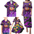 Personalised NAIDOC Week 2025 Freo Football Family Matching Puletasi and Hawaiian Shirt Aboriginal Dot Painting
