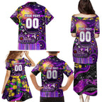 Personalised NAIDOC Week 2025 Freo Football Family Matching Puletasi and Hawaiian Shirt Aboriginal Dot Painting