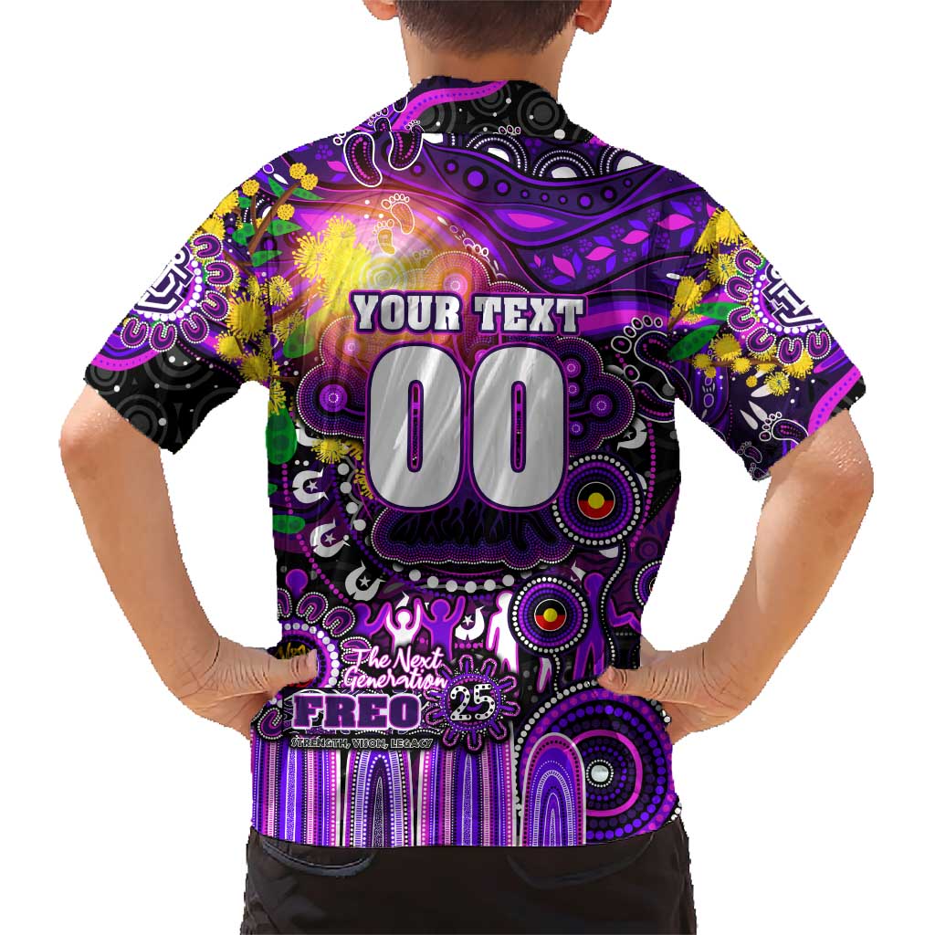 Personalised NAIDOC Week 2025 Freo Football Family Matching Short Sleeve Bodycon Dress and Hawaiian Shirt Aboriginal Dot Painting