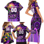 Personalised NAIDOC Week 2025 Freo Football Family Matching Short Sleeve Bodycon Dress and Hawaiian Shirt Aboriginal Dot Painting