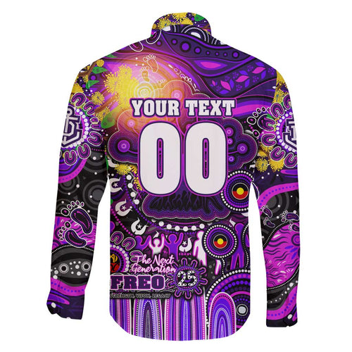 Personalised NAIDOC Week 2025 Freo Football Family Matching Short Sleeve Bodycon Dress and Hawaiian Shirt Aboriginal Dot Painting