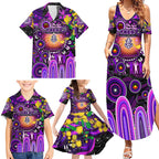 Personalised NAIDOC Week 2025 Freo Football Family Matching Summer Maxi Dress and Hawaiian Shirt Aboriginal Dot Painting