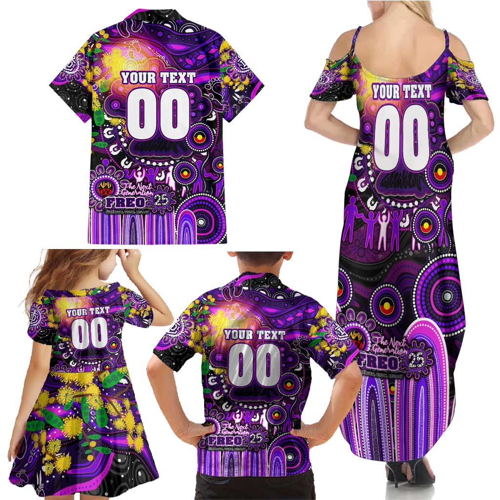 Personalised NAIDOC Week 2025 Freo Football Family Matching Summer Maxi Dress and Hawaiian Shirt Aboriginal Dot Painting