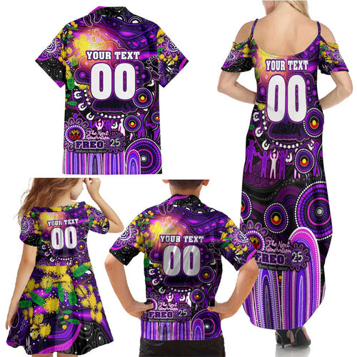 Personalised NAIDOC Week 2025 Freo Football Family Matching Summer Maxi Dress and Hawaiian Shirt Aboriginal Dot Painting