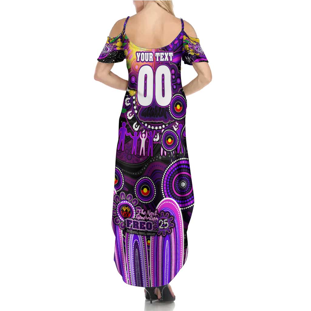 Personalised NAIDOC Week 2025 Freo Football Family Matching Summer Maxi Dress and Hawaiian Shirt Aboriginal Dot Painting