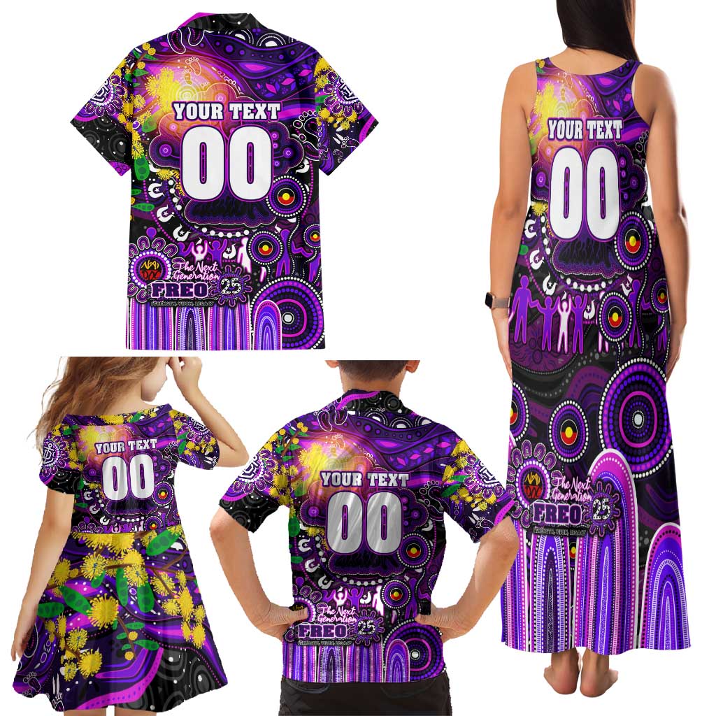Personalised NAIDOC Week 2025 Freo Football Family Matching Tank Maxi Dress and Hawaiian Shirt Aboriginal Dot Painting