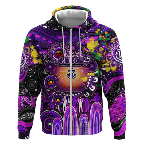Personalised NAIDOC Week 2025 Freo Football Hoodie Aboriginal Dot Painting
