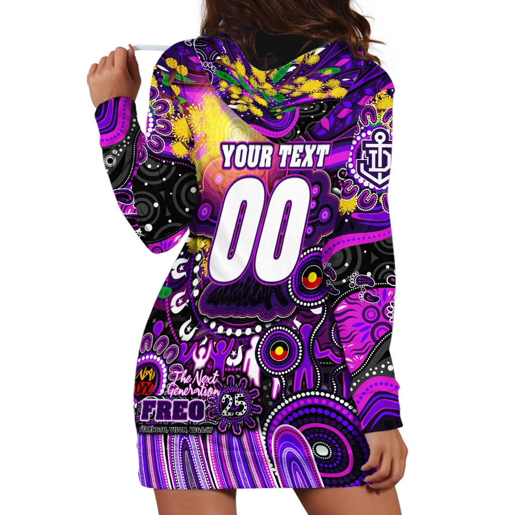 Personalised NAIDOC Week 2025 Freo Football Hoodie Dress Aboriginal Dot Painting