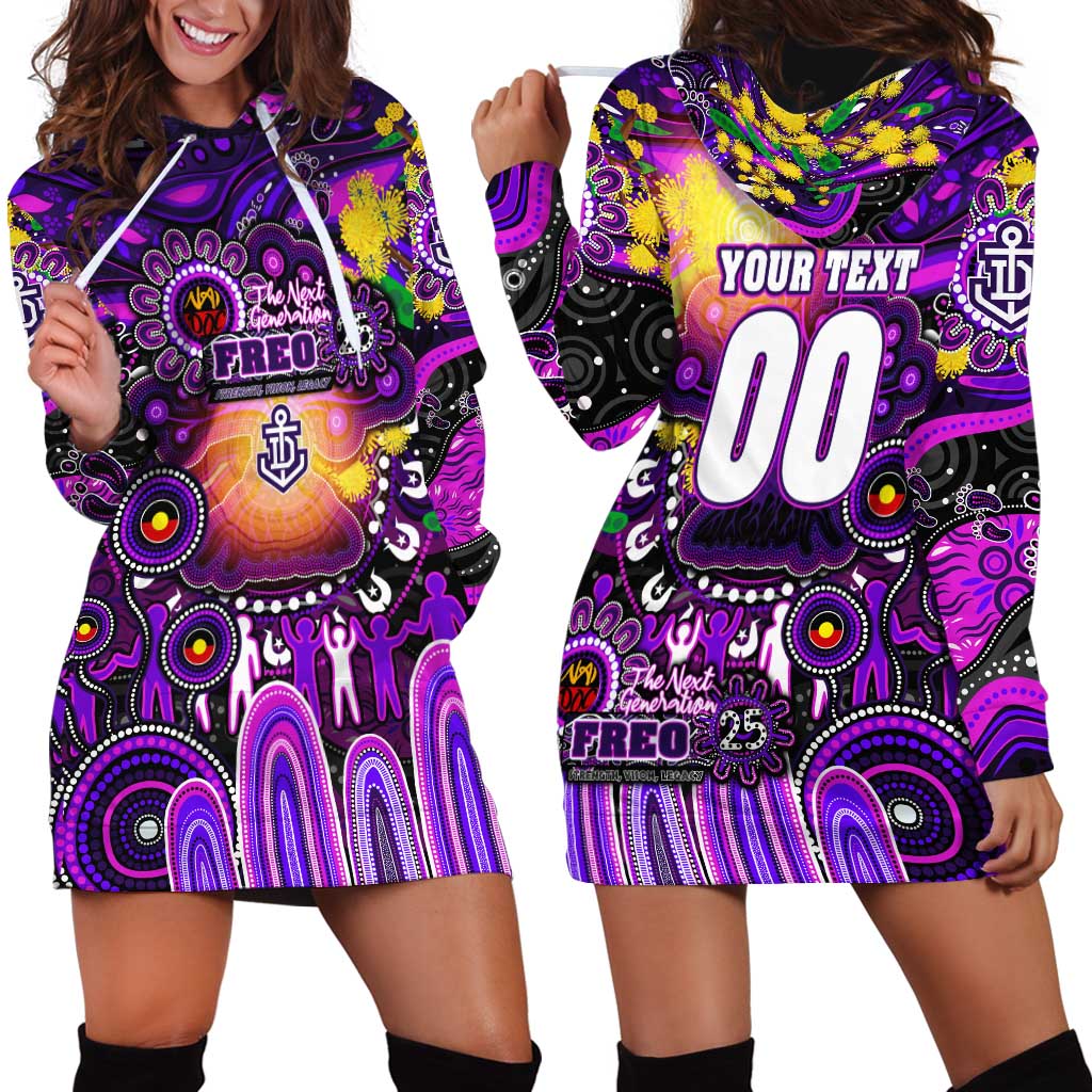 Personalised NAIDOC Week 2025 Freo Football Hoodie Dress Aboriginal Dot Painting