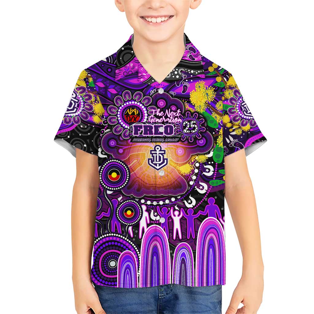 Personalised NAIDOC Week 2025 Freo Football Kid Hawaiian Shirt Aboriginal Dot Painting