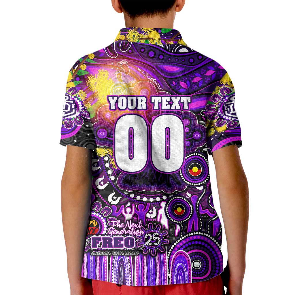 Personalised NAIDOC Week 2025 Freo Football Kid Polo Shirt Aboriginal Dot Painting