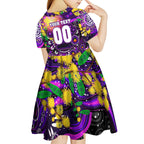 Personalised NAIDOC Week 2025 Freo Football Kid Short Sleeve Dress Aboriginal Dot Painting
