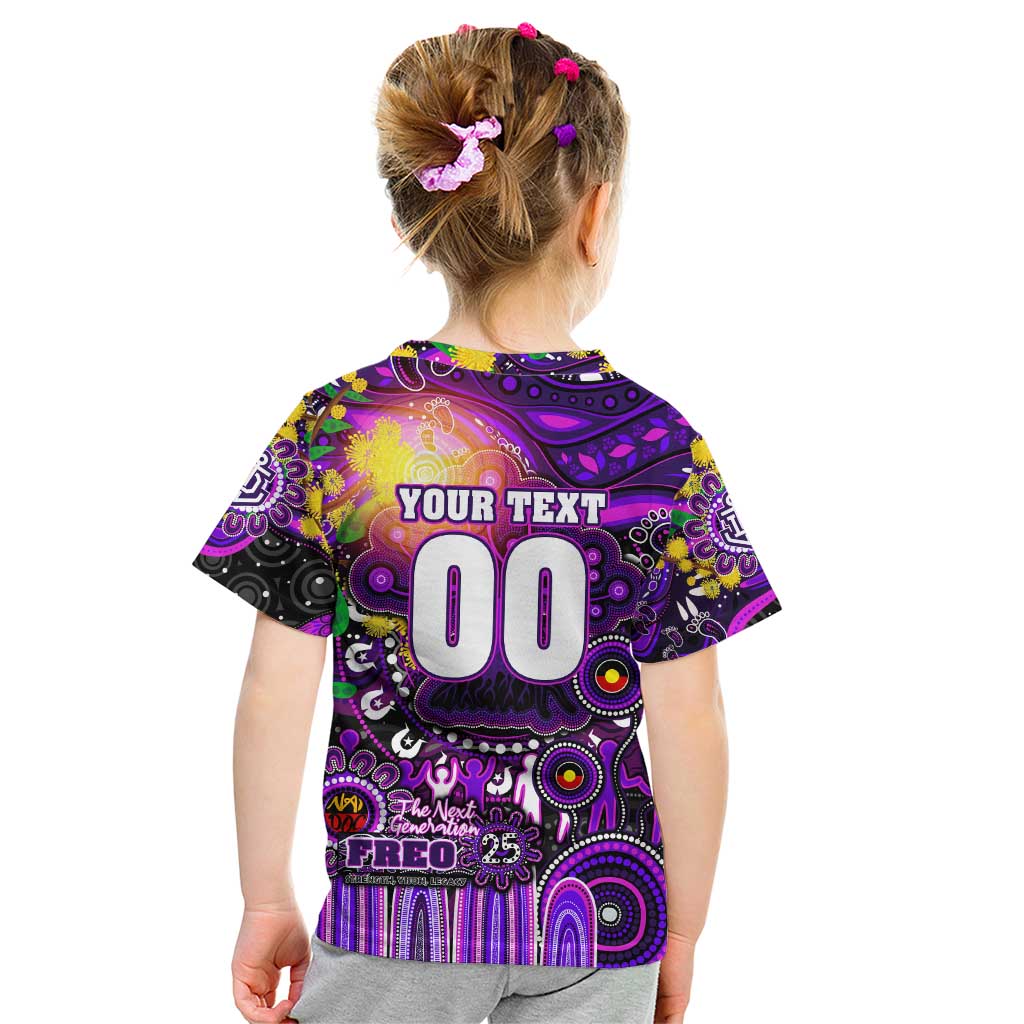 Personalised NAIDOC Week 2025 Freo Football Kid T Shirt Aboriginal Dot Painting