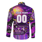 Personalised NAIDOC Week 2025 Freo Football Long Sleeve Button Shirt Aboriginal Dot Painting