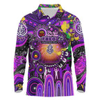 Personalised NAIDOC Week 2025 Freo Football Long Sleeve Polo Shirt Aboriginal Dot Painting