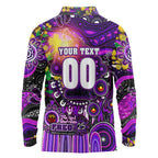 Personalised NAIDOC Week 2025 Freo Football Long Sleeve Polo Shirt Aboriginal Dot Painting