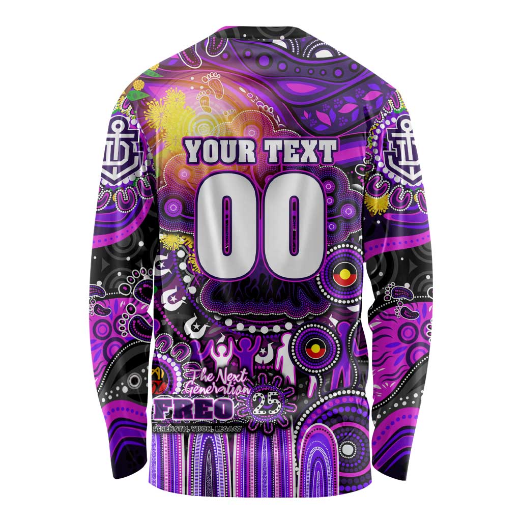 Personalised NAIDOC Week 2025 Freo Football Long Sleeve Shirt Aboriginal Dot Painting