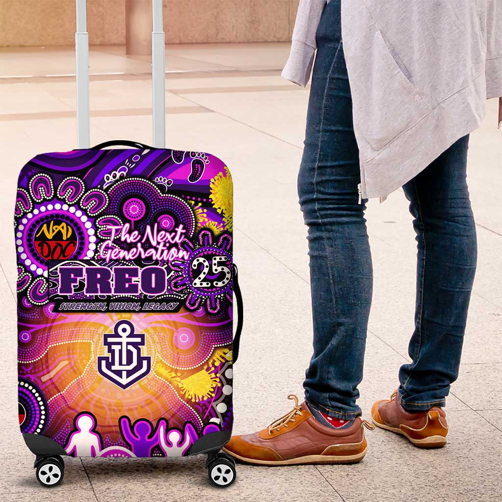NAIDOC Week 2025 Freo Football Luggage Cover Aboriginal Dot Painting
