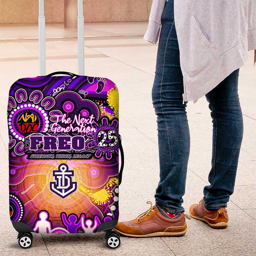 NAIDOC Week 2025 Freo Football Luggage Cover Aboriginal Dot Painting