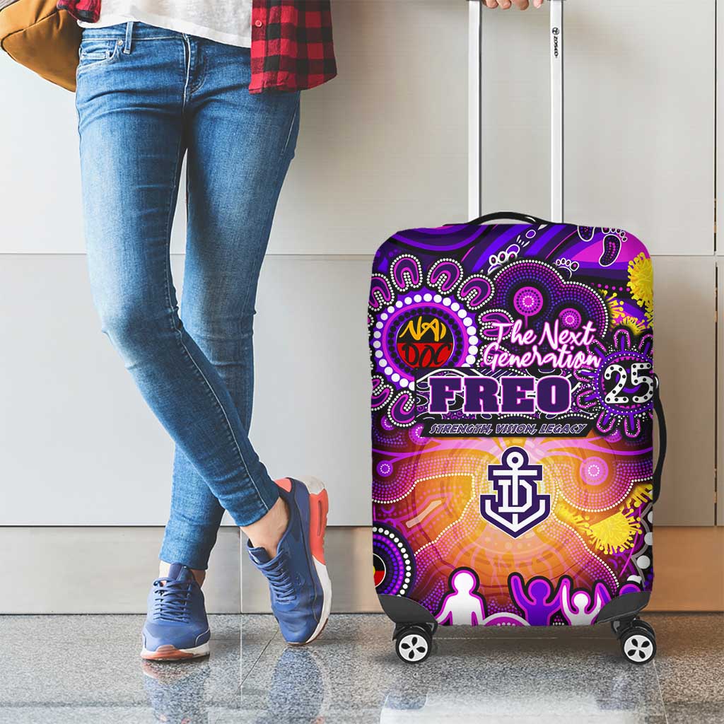 NAIDOC Week 2025 Freo Football Luggage Cover Aboriginal Dot Painting