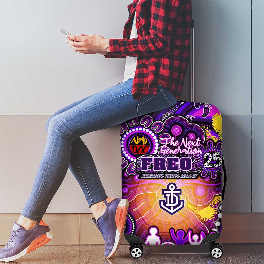NAIDOC Week 2025 Freo Football Luggage Cover Aboriginal Dot Painting