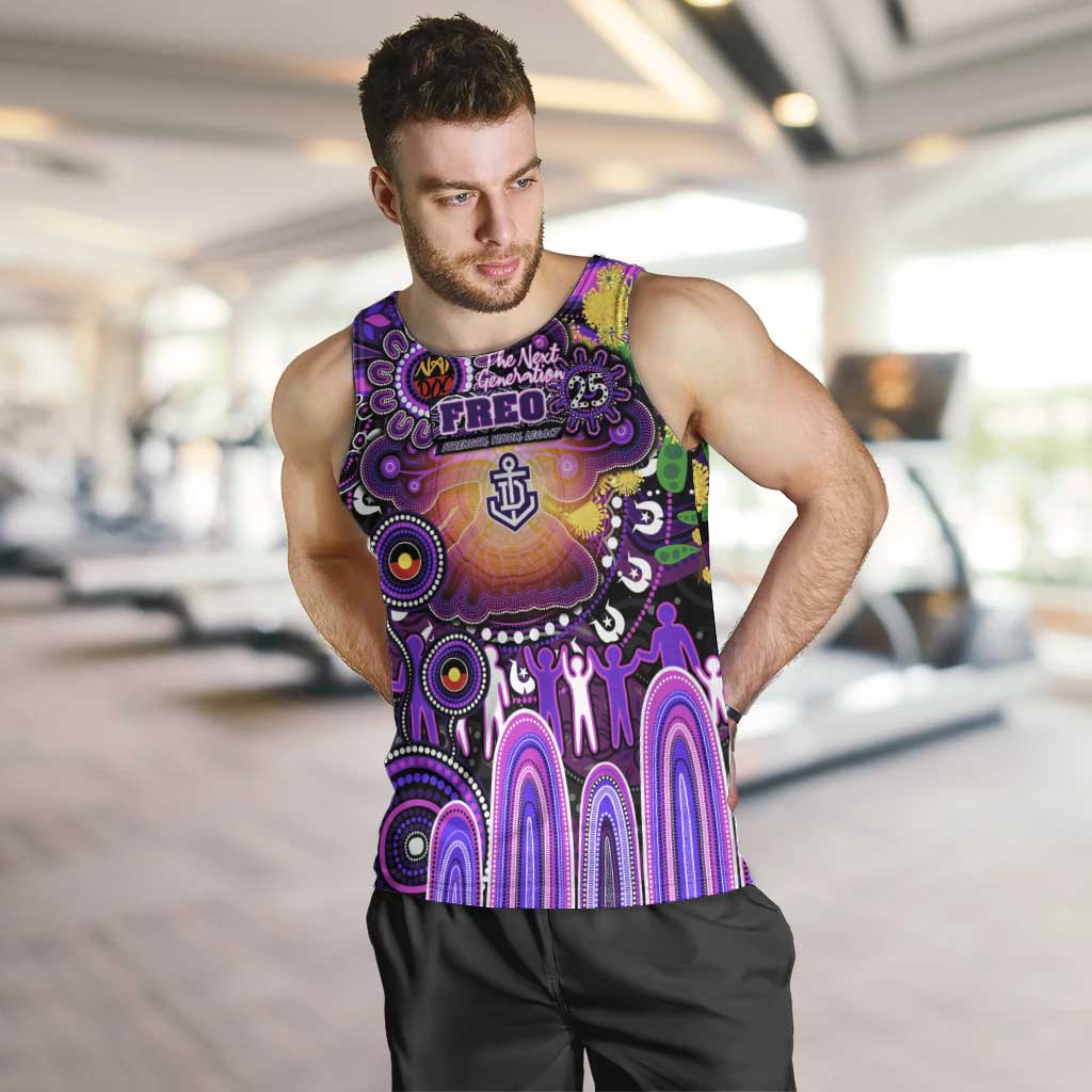 Personalised NAIDOC Week 2025 Freo Football Men Tank Top Aboriginal Dot Painting
