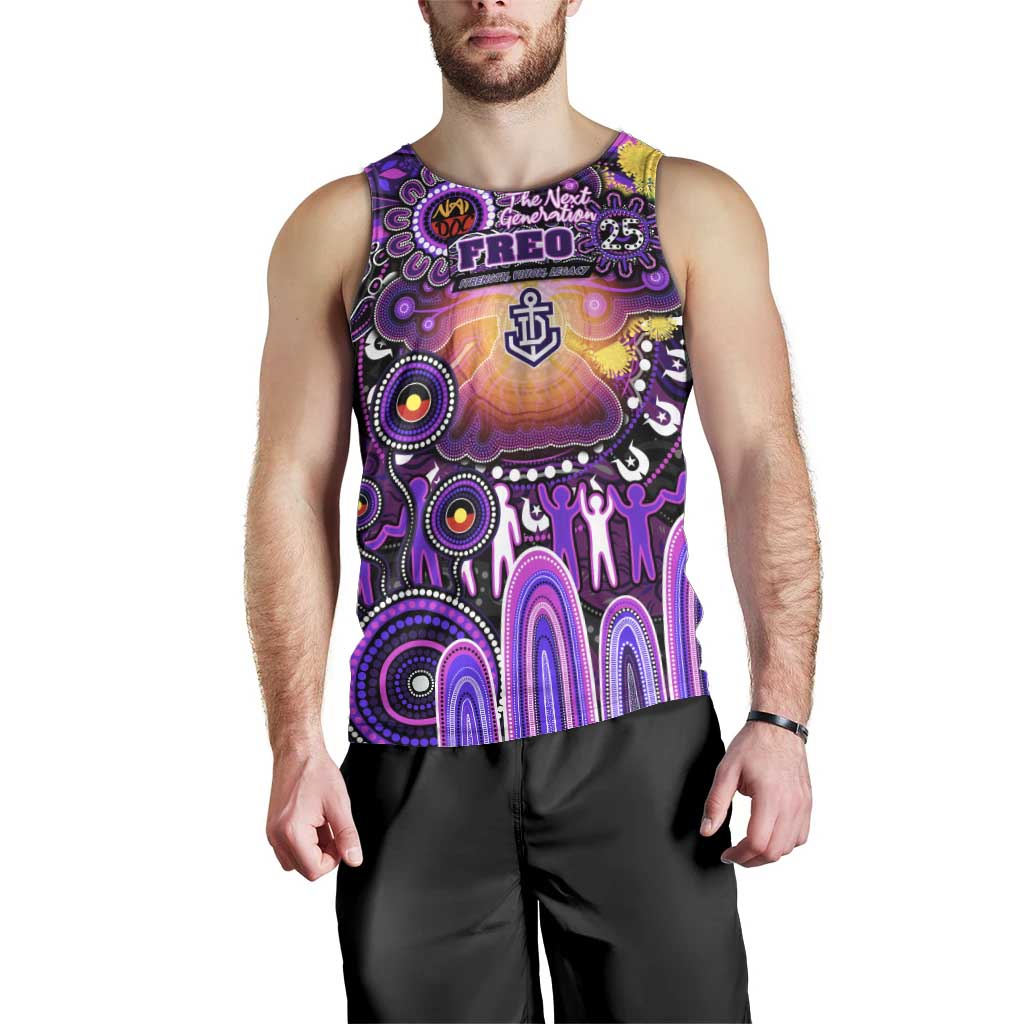Personalised NAIDOC Week 2025 Freo Football Men Tank Top Aboriginal Dot Painting