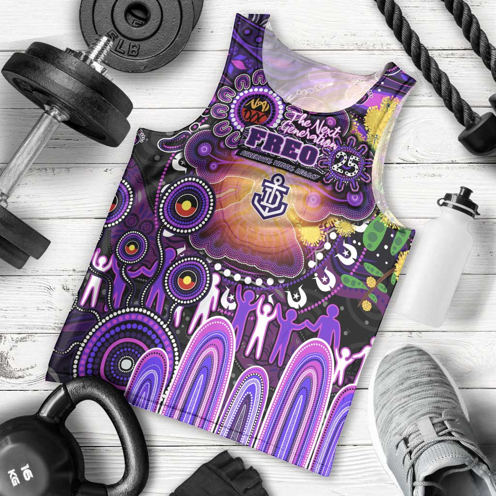 Personalised NAIDOC Week 2025 Freo Football Men Tank Top Aboriginal Dot Painting