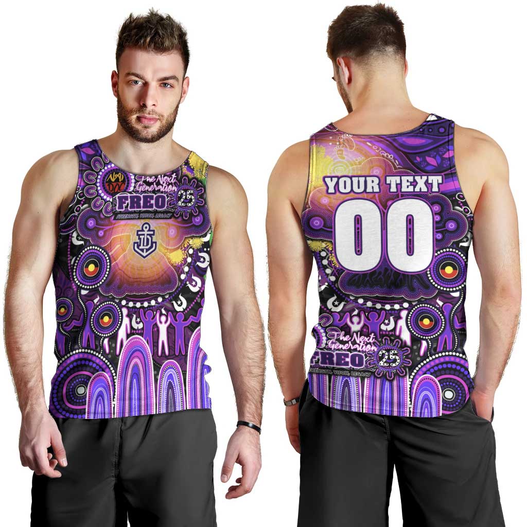 Personalised NAIDOC Week 2025 Freo Football Men Tank Top Aboriginal Dot Painting