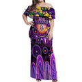 Personalised NAIDOC Week 2025 Freo Football Off Shoulder Maxi Dress Aboriginal Dot Painting
