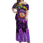 Personalised NAIDOC Week 2025 Freo Football Off Shoulder Maxi Dress Aboriginal Dot Painting