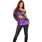Personalised NAIDOC Week 2025 Freo Football Off Shoulder Sweater Aboriginal Dot Painting