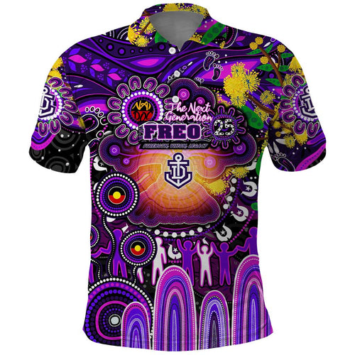 Personalised NAIDOC Week 2025 Freo Football Polo Shirt Aboriginal Dot Painting