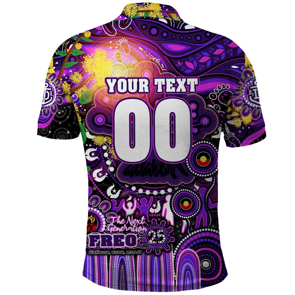 Personalised NAIDOC Week 2025 Freo Football Polo Shirt Aboriginal Dot Painting